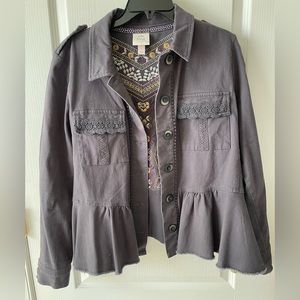 Gray embroidered jacket
